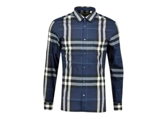 Burberry Navy Chequered Shirt