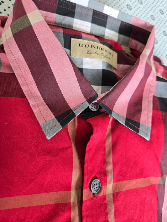 Burberry Red Chequered Shirt